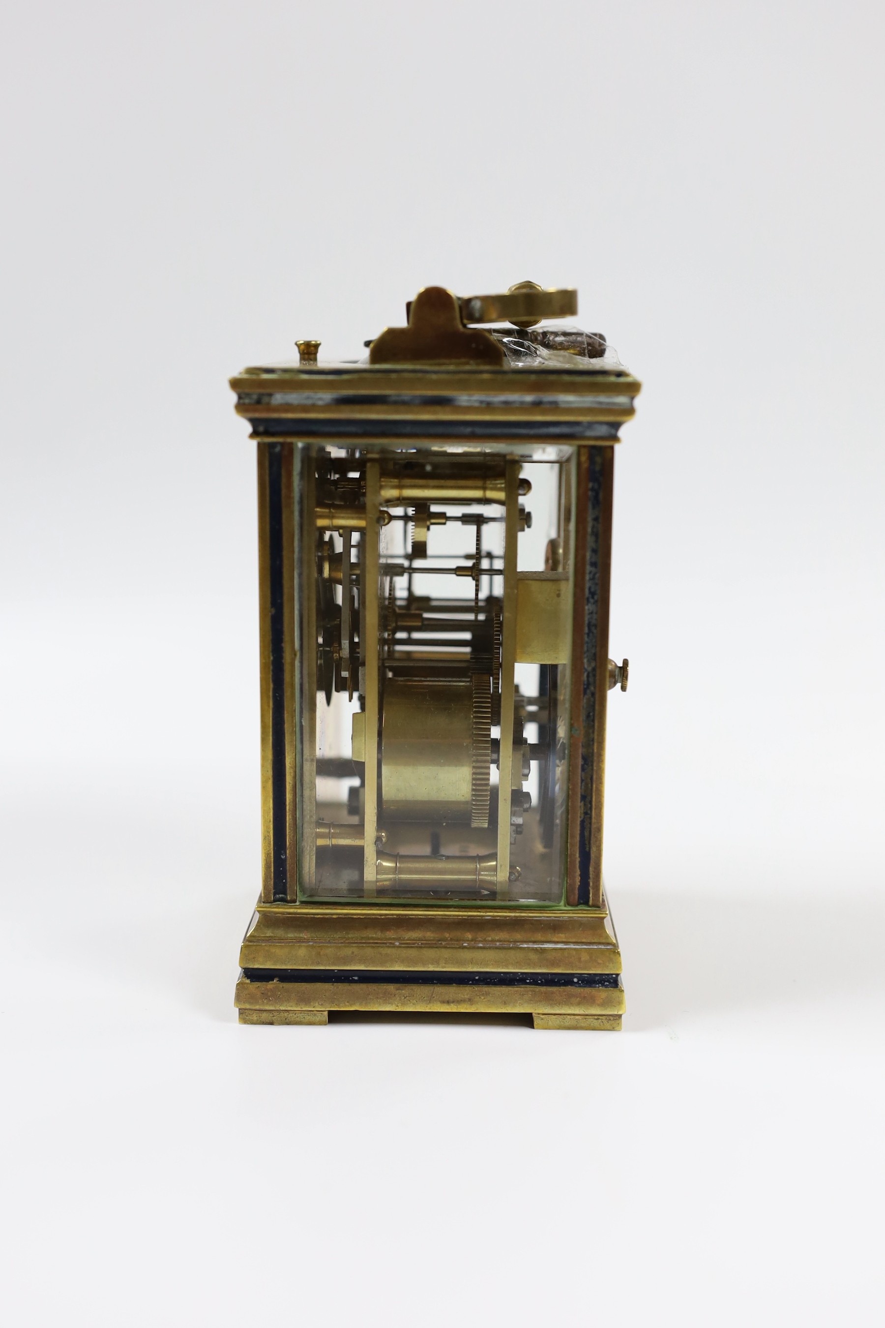 A French Mackay & Chisholm timepiece, with key, 13cm tall